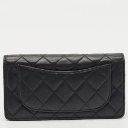 Chanel Black Quilted Leather L Yen Wallet