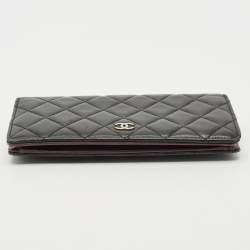 Chanel Black Quilted Leather L Yen Wallet
