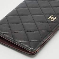 Chanel Black Quilted Leather L Yen Wallet