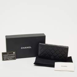 Chanel Black Quilted Leather L Yen Wallet
