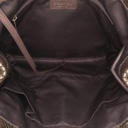 Chanel Gold Perforated Crackled Metallic Calfskin Drill Tote