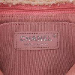 Chanel Pink/Silver Mini Rectangular Classic Tweed Single Flap