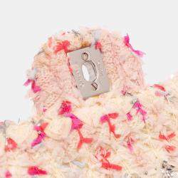 Chanel Pink/Silver Mini Rectangular Classic Tweed Single Flap