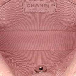 Chanel Pink/Silver Mini Rectangular Classic Tweed Single Flap