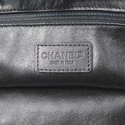 Chanel Black Fur Leather Chain Tote Bag