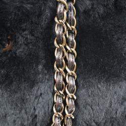 Chanel Black Fur Leather Chain Tote Bag