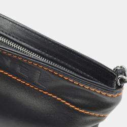 Chanel Black/Orange Lambskin Leather Shoulder Bag