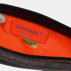 Chanel Black/Orange Lambskin Leather Shoulder Bag