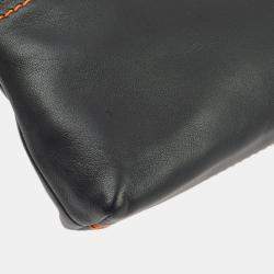 Chanel Black/Orange Lambskin Leather Shoulder Bag