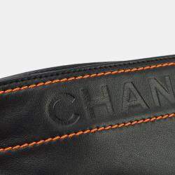 Chanel Black/Orange Lambskin Leather Shoulder Bag