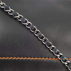 Chanel Black/Orange Lambskin Leather Shoulder Bag