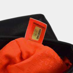 Chanel Black/Orange Lambskin Leather Shoulder Bag