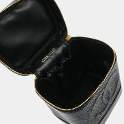 Chanel Black Caviar Leather Timeless Vanity Bag