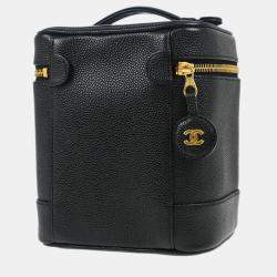Chanel Black Caviar Leather Timeless Vanity Bag