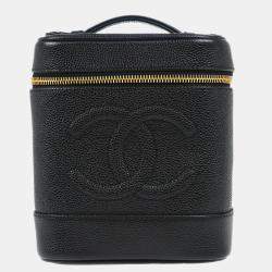 Chanel Black Caviar Leather Timeless Vanity Bag