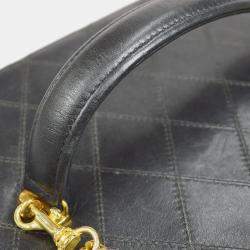 Pre Owned Chanel Bicolore Vanity 2Way Handbag Purse Black