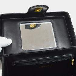 Pre Owned Chanel Bicolore Vanity 2Way Handbag Purse Black