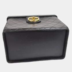 Pre Owned Chanel Bicolore Vanity 2Way Handbag Purse Black