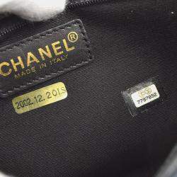 Pre Owned Chanel Black Canvas Icon Chain Handbag