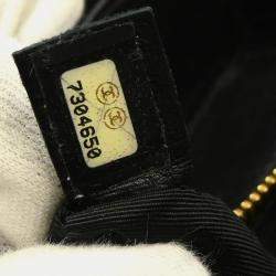 Pre Owned Chanel Black Lambskin Choco Bar Shoulder Bag