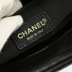 Pre Owned Chanel Black Lambskin Choco Bar Shoulder Bag