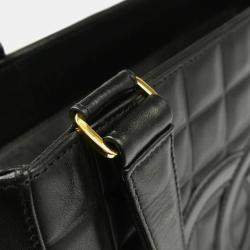 Pre Owned Chanel Black Lambskin Choco Bar Shoulder Bag