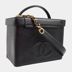 Chanel Black Calfskin Vanity Handbag 