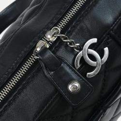 Pre Owned Chanel Black Calfskin Wild Stitch Handbag 