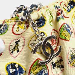 Chanel White Canvas Valentine Chain Handbag