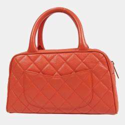 Chanel Scarlet Calfskin Bowling Bag
