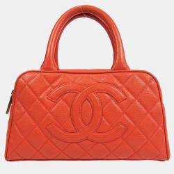 Chanel Scarlet Calfskin Bowling Bag