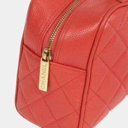 Chanel Scarlet Calfskin Bowling Bag