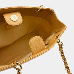 Chanel Beige Leather Petite Shopping Tote Bag
