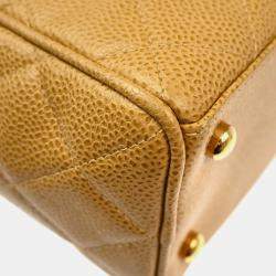 Chanel Beige Leather Bowling Bag