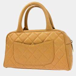 Chanel Beige Leather Bowling Bag