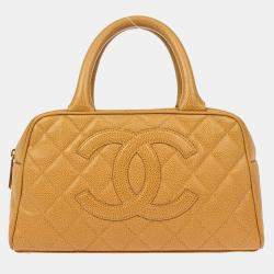 Chanel Beige Leather Bowling Bag