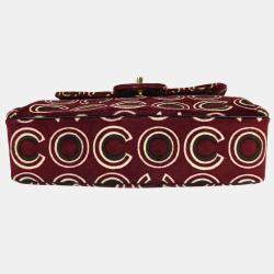 Chanel Bordeaux Velvet Coco Top Handle Bag