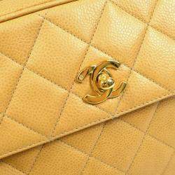 Chanel Beige Caviar Leather Shoulder Bag