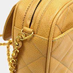 Chanel Beige Caviar Leather Shoulder Bag