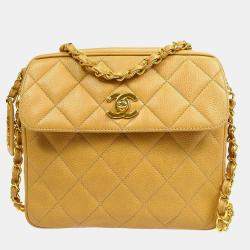 Chanel Beige Caviar Leather Shoulder Bag
