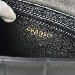 Chanel Black Leather Choco Bar Flap Shoulder Bag