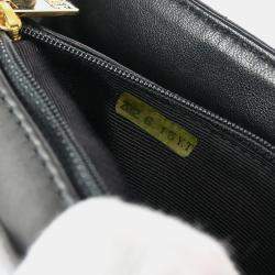 Chanel Black Leather Choco Bar Flap Shoulder Bag