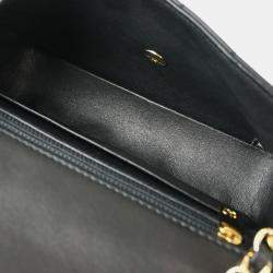 Chanel Black Leather Choco Bar Flap Shoulder Bag