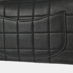Chanel Black Leather Choco Bar Flap Shoulder Bag