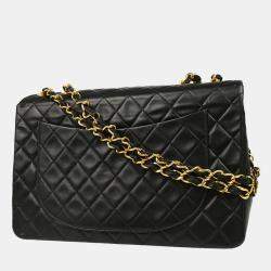 Chanel Black Lambskin Maxi Classic Flap Shoulder Bag