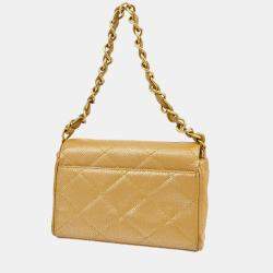 Chanel Beige Caviar Leather Chain Flap Bag
