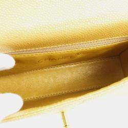 Chanel Beige Caviar Leather Chain Flap Bag