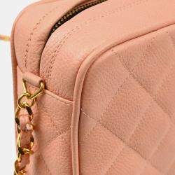Chanel Pink Caviar Leather Camera Bag