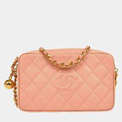 Chanel Pink Caviar Leather Camera Bag