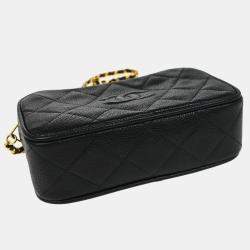 Pre Owned Chanel Black Calfskin Leather CC Camera Bag